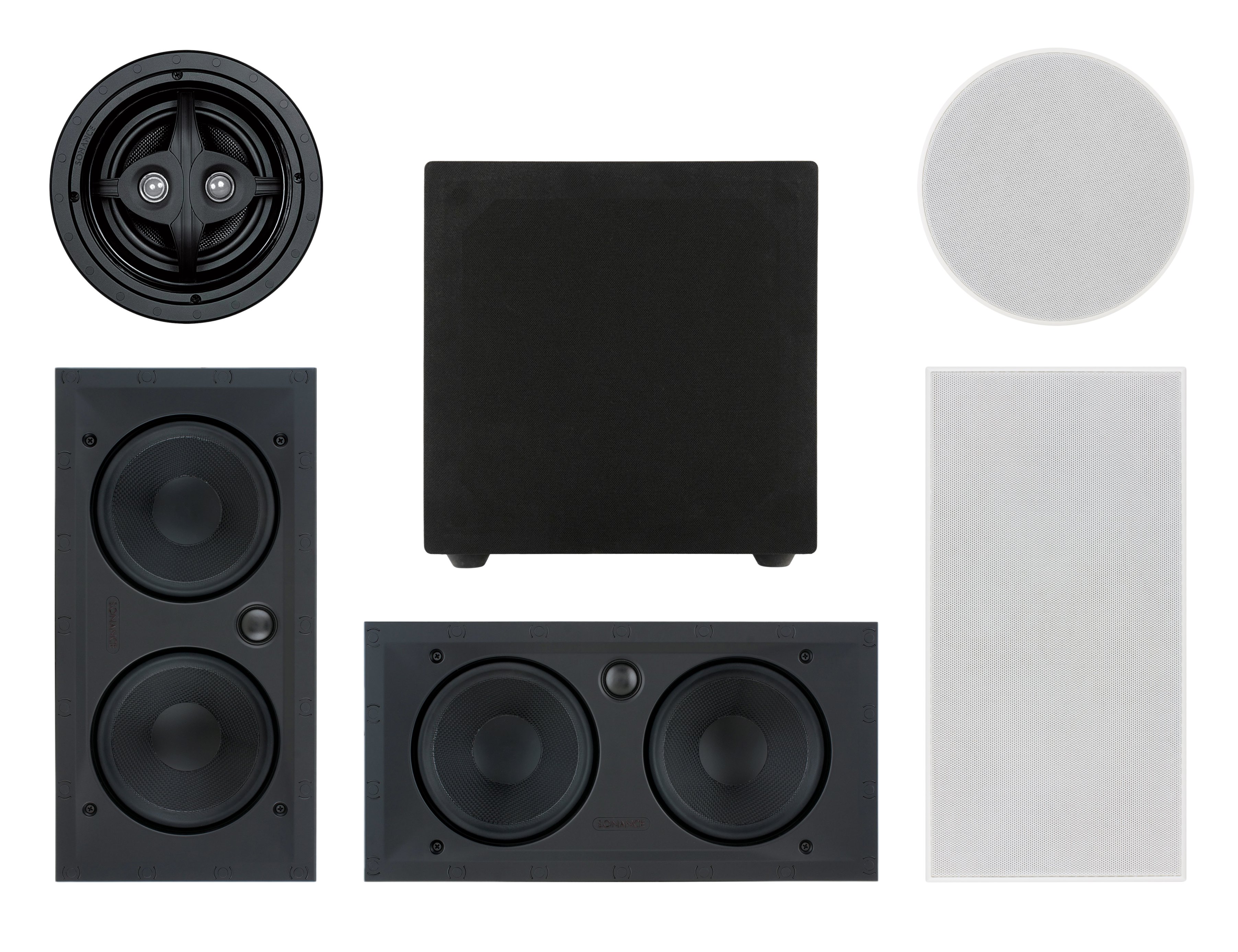 2026 Sonance – MAG5.1 PREMIUM – Mag Series  5.1-Ch. Premium 6-1/2′′ In-Wall Surround Sound Speaker System with Wireless Subwoofer (Each) – Paintable White