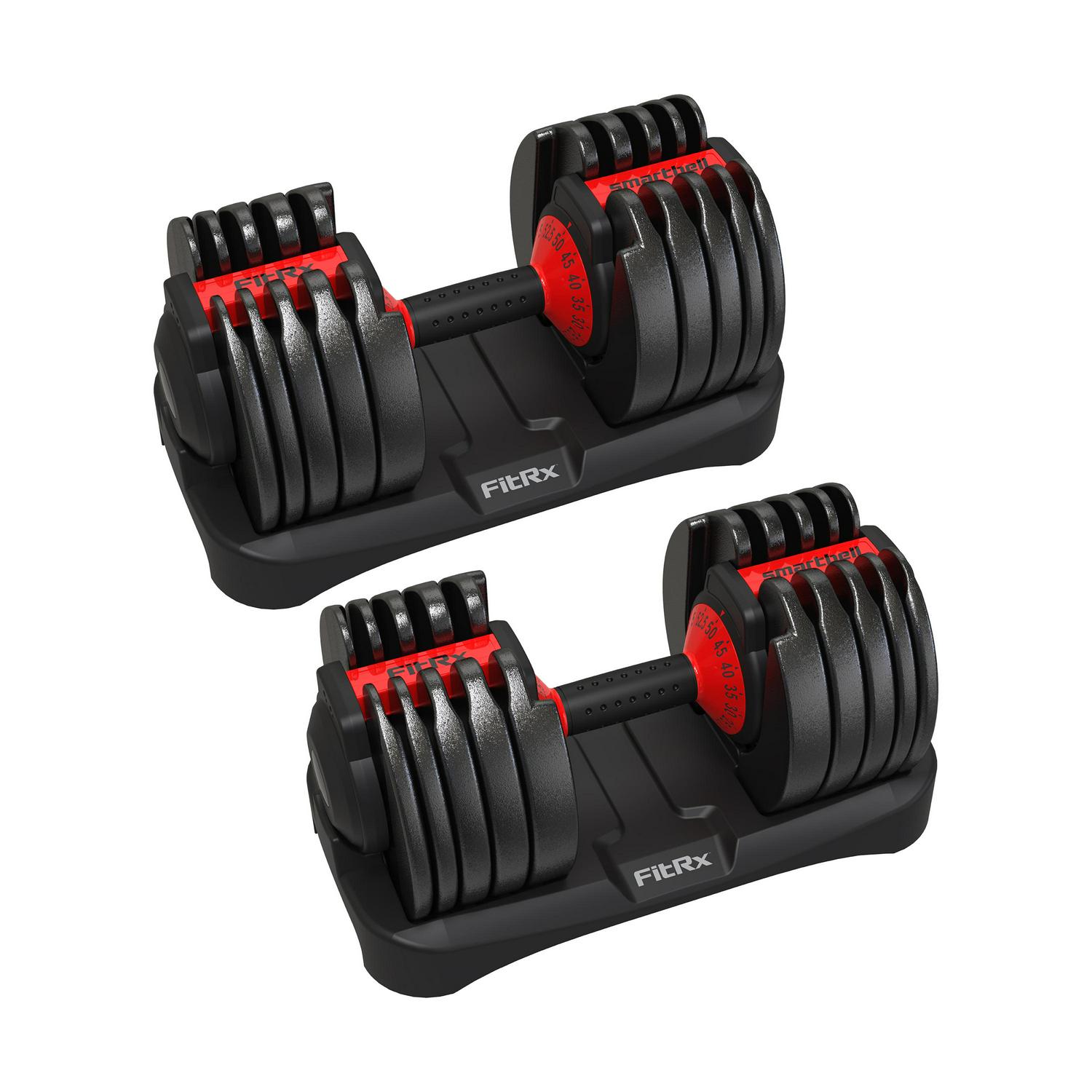 2026 FitRx SmartBells Set Quick Select Adjustable Dumbbells, 5-52.5 lbs., Pair