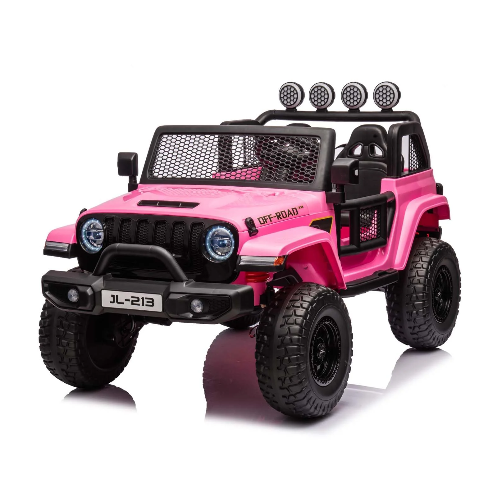 Garvee 24V 7AH Kids Ride on Truck Car 2 Seater Electric Vehicles for Toddles 2WD/4WD Switchable Battery Powered Cars with Remote Control, 4-Wheeler Suspension, LED Lights, MP3, Back Storage - Pink