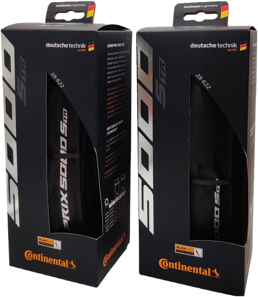 2026 Continental Grand Prix 5000 S TR 700×28 Black – Tubeless Ready – Pack of 2 Tires