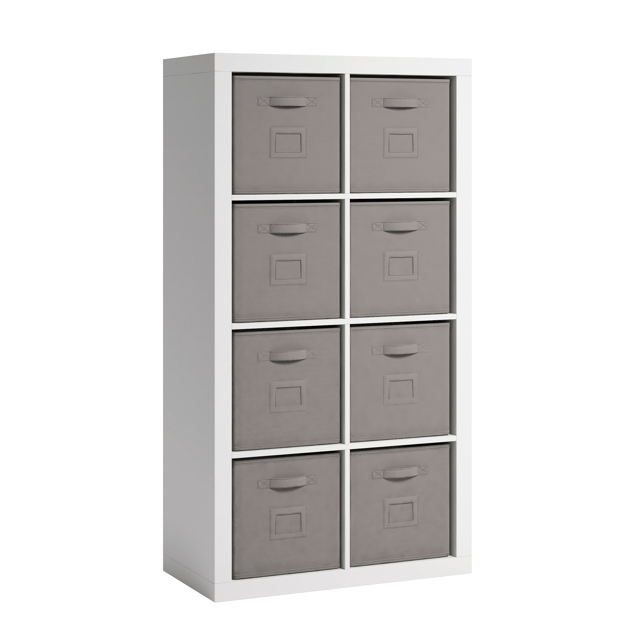 2026 Sauder – Stow-away Organize  2 Shelf-8 Cubby Bookshelf – White Finish