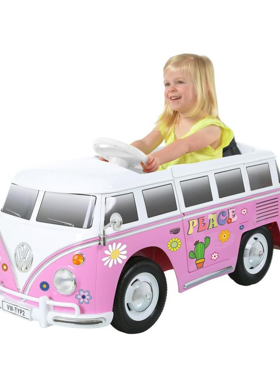 2026 Rollplay 6V VW Type 2 Bus Ride-on Battery Powered Toy Car, Pink