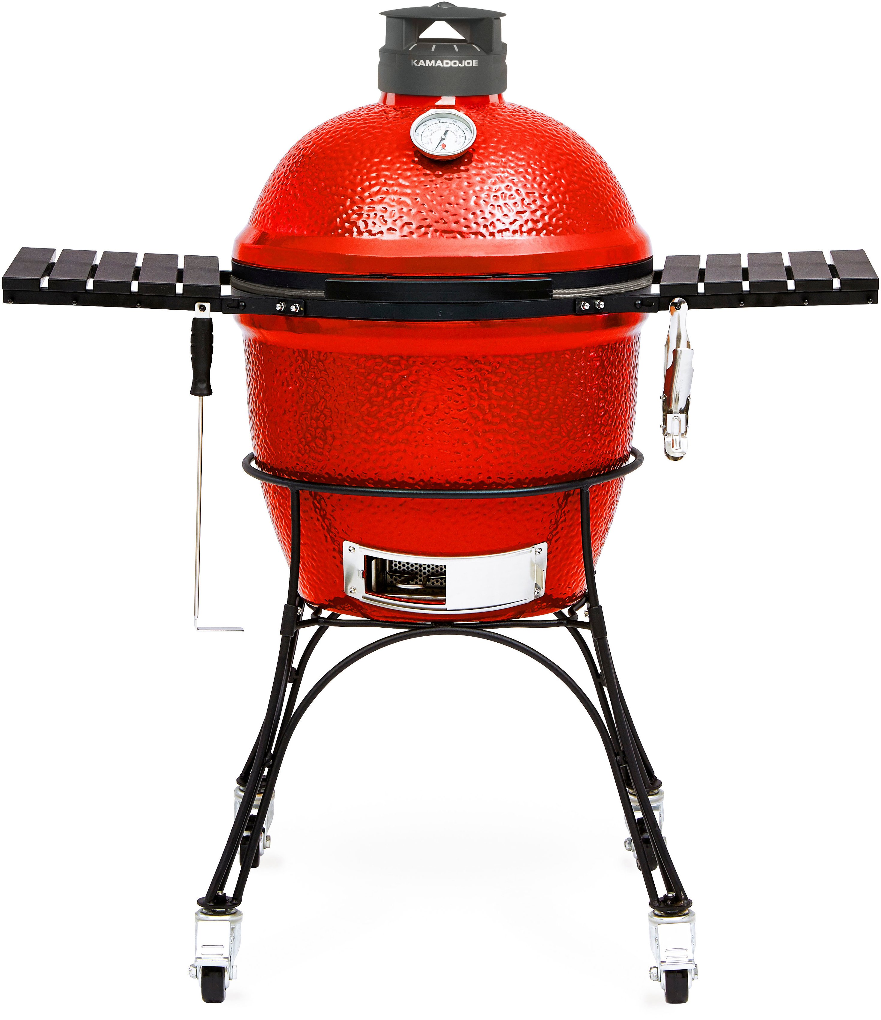 2026 KAMADO JOE – CLASSIC JOE II Charcoal Grill with cart and locking wheels – Blaze Red
