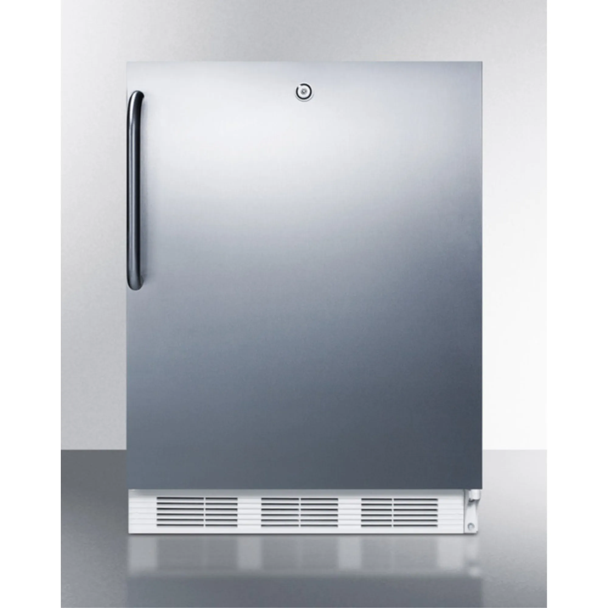 Commercial built-in medical all-freezer capable of -25 C operation in complete stainless steel with front lock