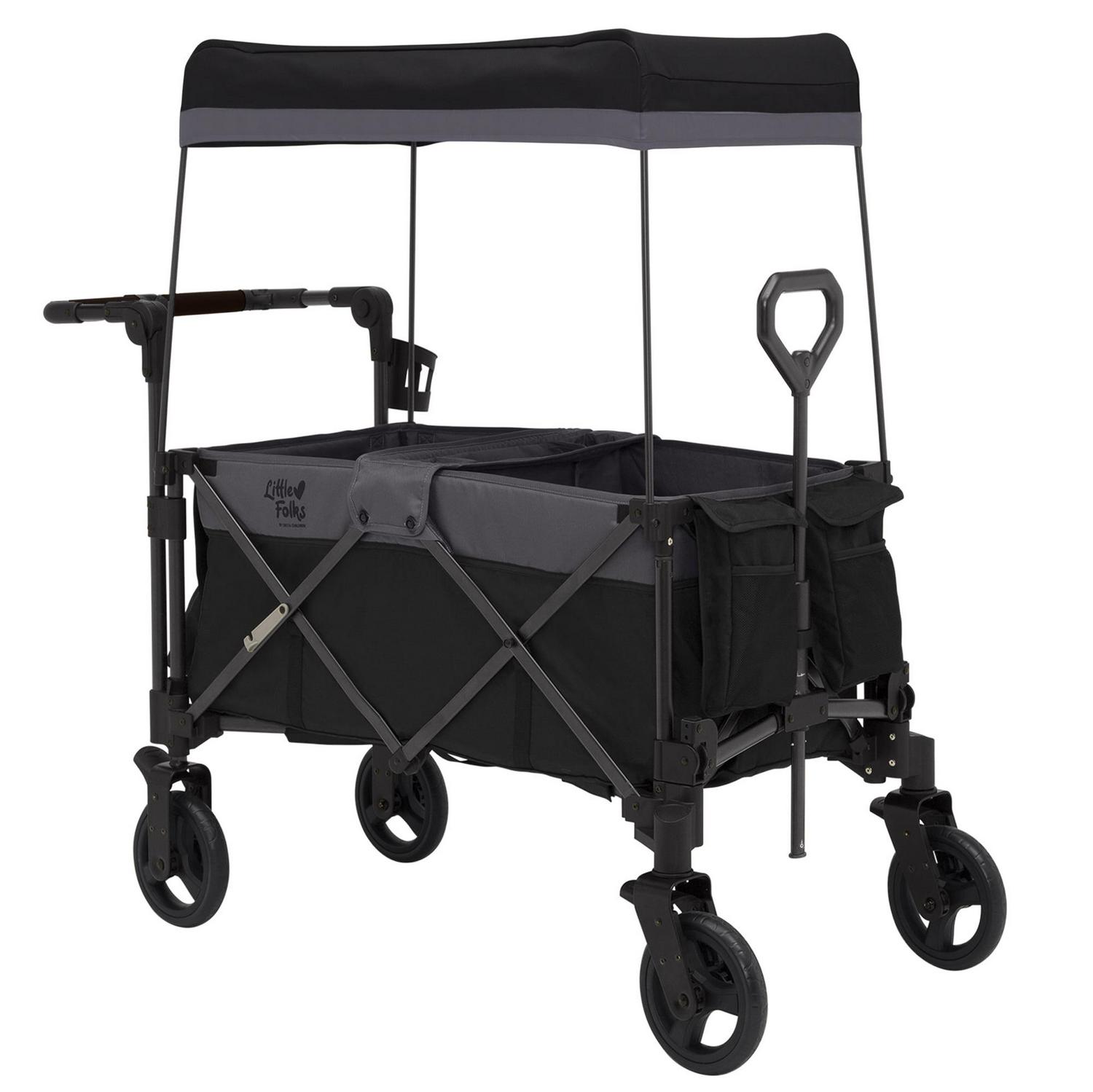 2026 Little Folks by Delta Children City Wagon Cruiser Stroller, Black