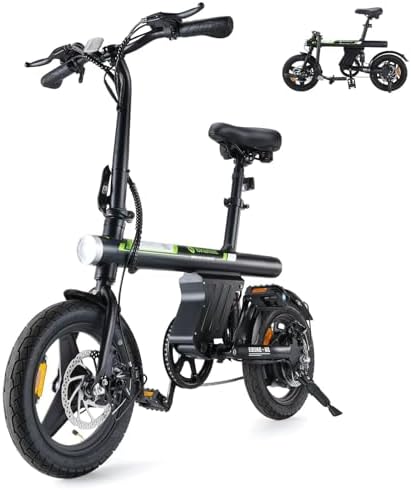 2026 isinwheel U1 Electric Bike for Adults 500W Motor  20 mph Folding Ebike  14′′ Adults Electric Bicycles with Smart Uphill  280.8Wh Battery  25 Miles PAS Range  Mini E Bikes for Adults and Teens