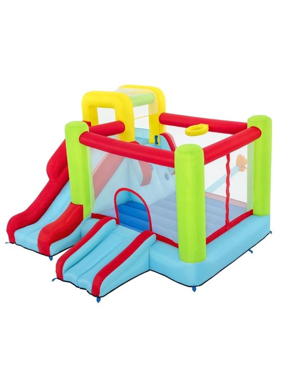 2026 Up, In and Over Wonder Hoops 10′ Inflatable Bounce House Park with Basketball and Slide. 126