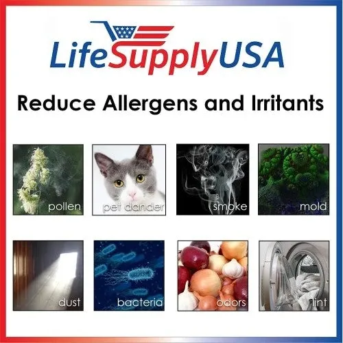 LifeSupplyUSA 5 Pack Replacement HEPA Filter Compatible with Alen TF50-Carbon HEPA-Fresh Paralda Air Purifier