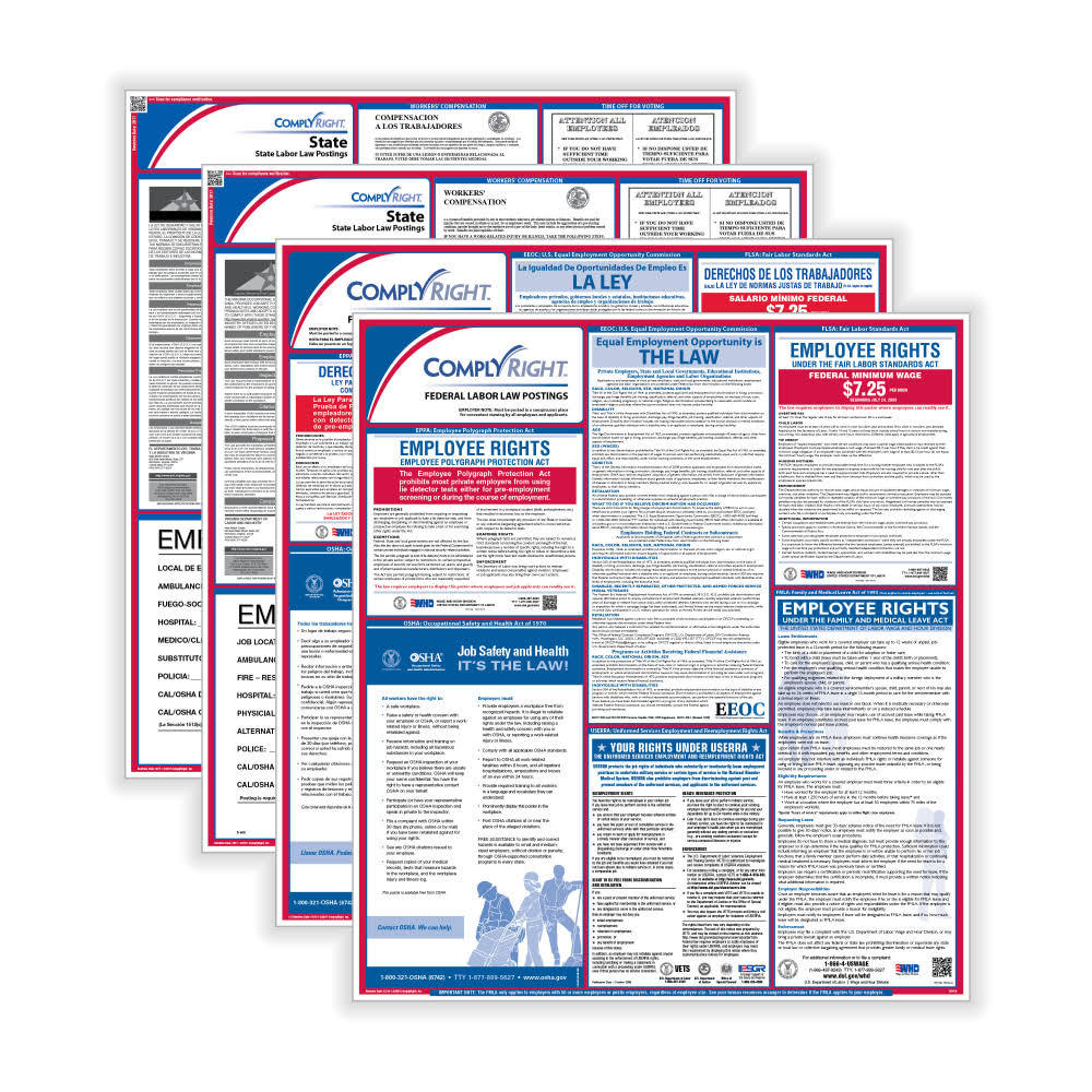 ComplyRight 1 Year Poster Service Minnesota Bilingual Federal and State U1200cbamn