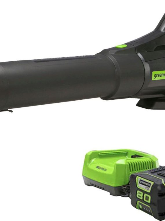 2026 Greenworks – Refurbished 80V 730 CFM 170 MPH Cordless Handheld Blower (1 x 2.5 Ah Battery and Charger included) – Green