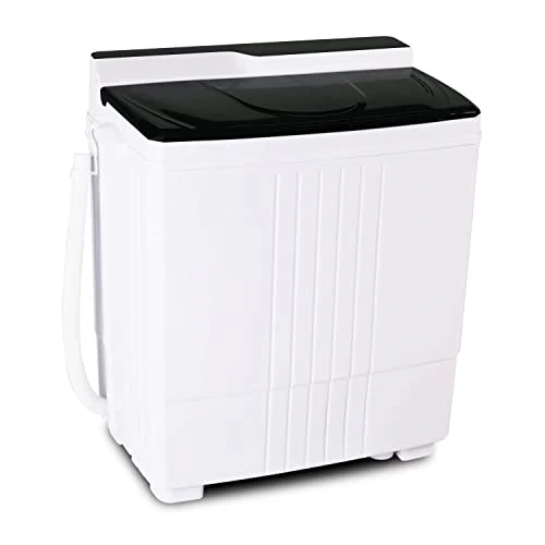 AODAILIHB Portable Compact Twin Tub Washing Machine, 21lbs Capacity, Washer(14.4lbs)&Spiner(6.6lbs), Semi-Automatic Washer, for Apartment, Dorm, RV, Camping (White, 23.2