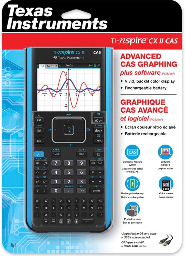 2026 Texas Instruments TI-Nspire CX II CAS Color Graphing Calculator with Student Software (PC/Mac) 320 x 240 pixels (3.2′′ diagonal)