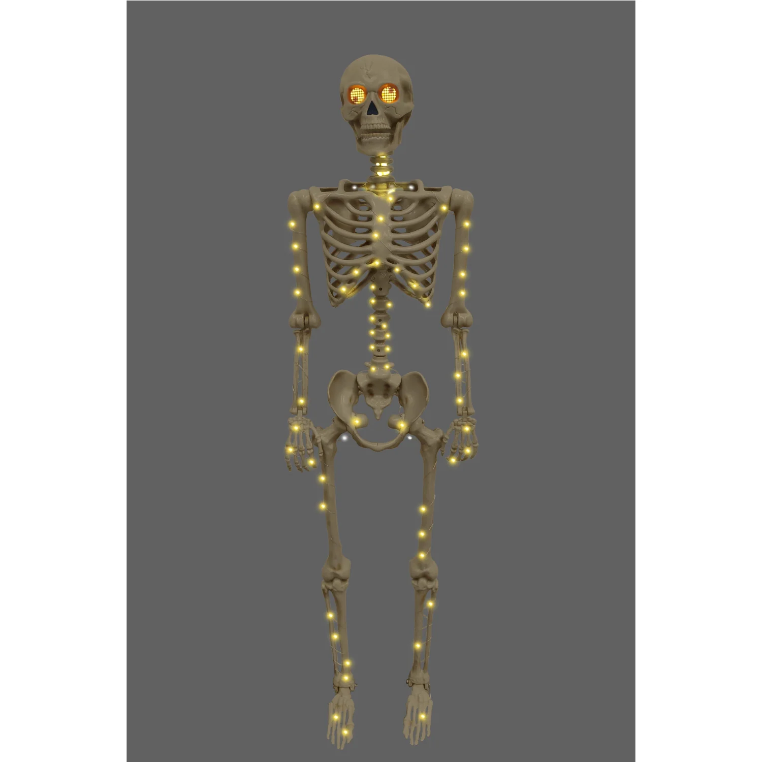 Skeleton with LCD Eyes, Antique Ivory (Battery operated)