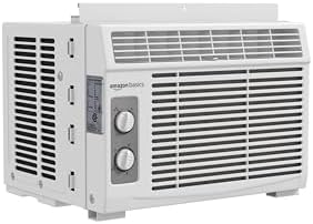 2026 Amazon Basics Window-Mounted Air Conditioner with Mechanical Control – Cools 150 Square Feet  5000 BTU  AC Unit  White