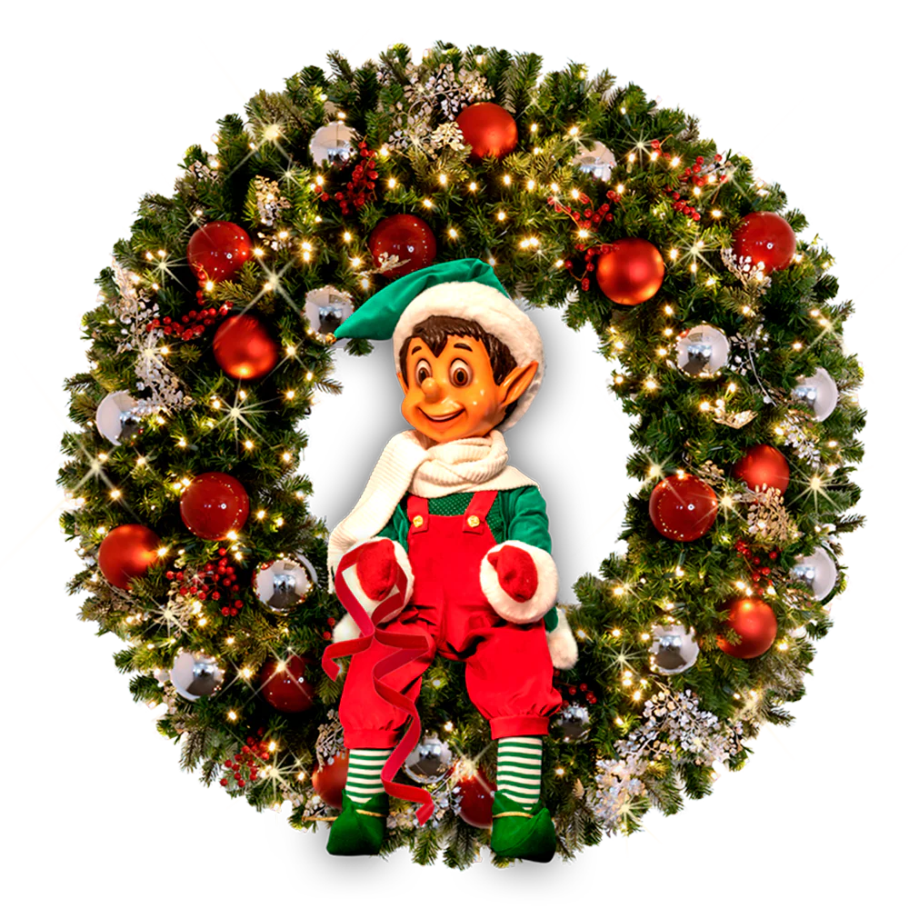 Buddy the Elf in Fir Wreath