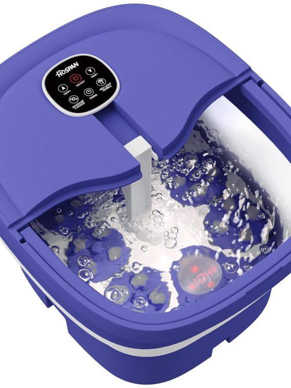 2026 (2022.8 Upgrade Collapsible Foot Spa Electric Rotary Massage  Foot Bath with Heat  Bubble  Remote  and 24 Motorized Shiatsu Massage Balls. Pedicure Foot Spa for Feet Stress Relief – FS02A