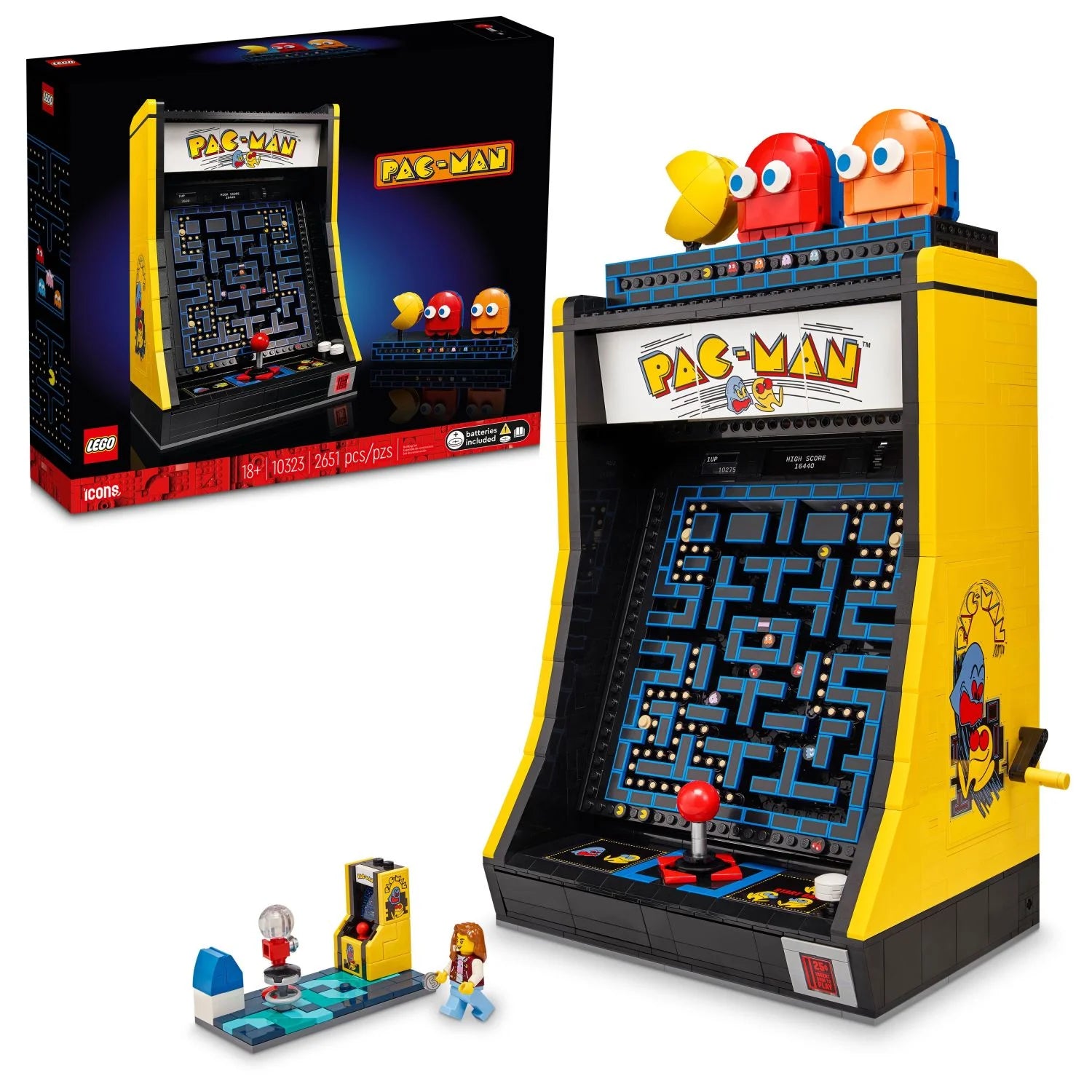 2026 LEGO Icons PAC-MAN Arcade Building Kit, Build a Replica Model of a Classic Video Game, Nostalgic Gift for Fans of Retro Video Games and Retro Décor, Includes PAC-MAN, BLINKY and CLYDE, 10323