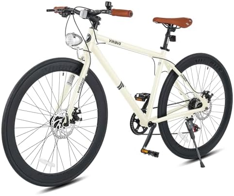 2026 Viribus Hybrid Bikes  28 inch Road Bike  Mens Bike with Lightweight Aluminum Frame  700C Hybrid Bicycle 7 Speed  Bicycles for Men Women Adults  Commuter Bikes  City Bikes  Vintage Bike