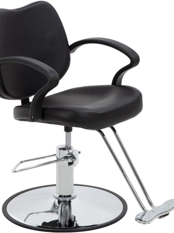 2026 Hair Salon Chair Styling Heavy Duty Hydraulic Pump Barber Chair Beauty Shampoo Barbering Chair for Hair Stylist Women Man (Black)