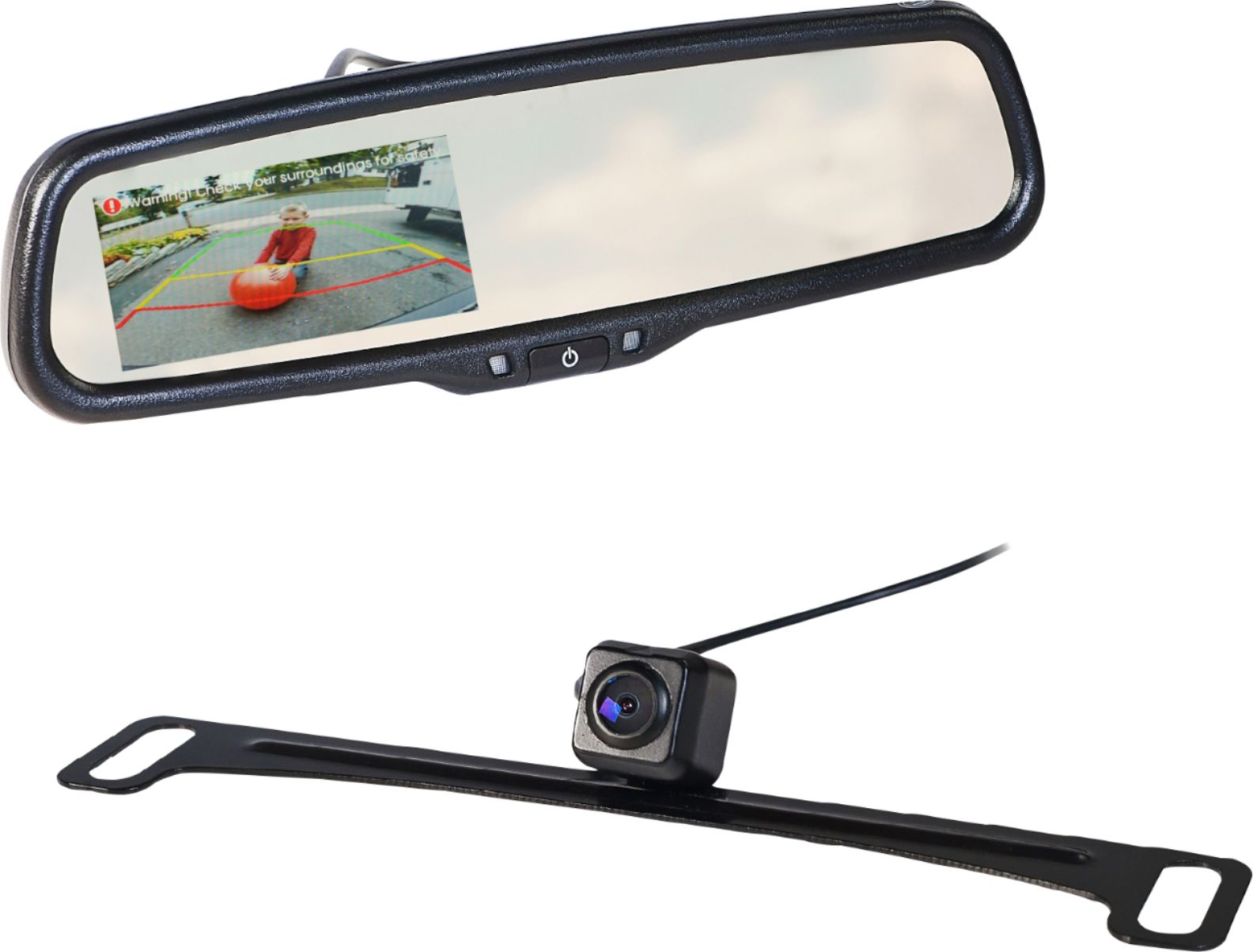 2026 EchoMaster – 4.3” Rear-View Mirror Monitor and Back-Up Camera Kit – Black
