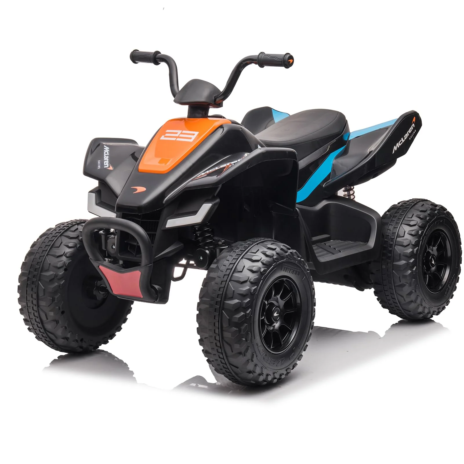 Garvee Kids Ride on ATV, 24V Battery Powered Kids Electric Vehicle, 4 Wheeler Quad w/Headlights, MP3, USB, Volume Control, Large Seat, Electric Ride on Toys Best Gifts for 18-36 Months Boys and Girls (Grey)