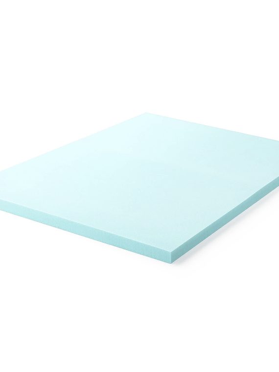 2026 Lucid Comfort Collection 3′′ Gel Memory Foam Topper, Queen – Blue