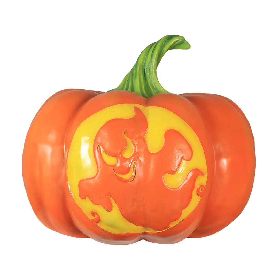 Ghost Pumpkin Lantern with Light
