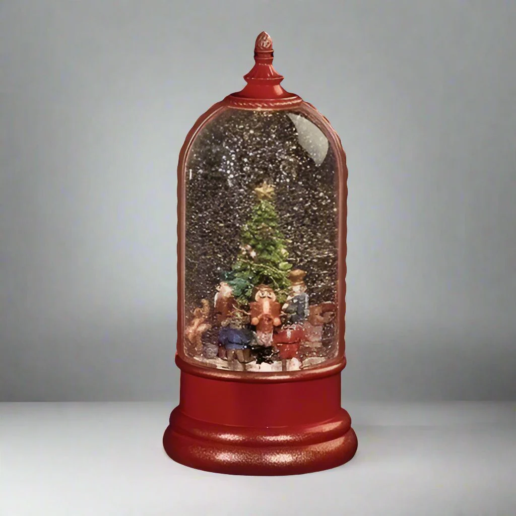 LED Lighted Musical Swirl Nutcracker Rotating Dome Snow Globe, 10.75