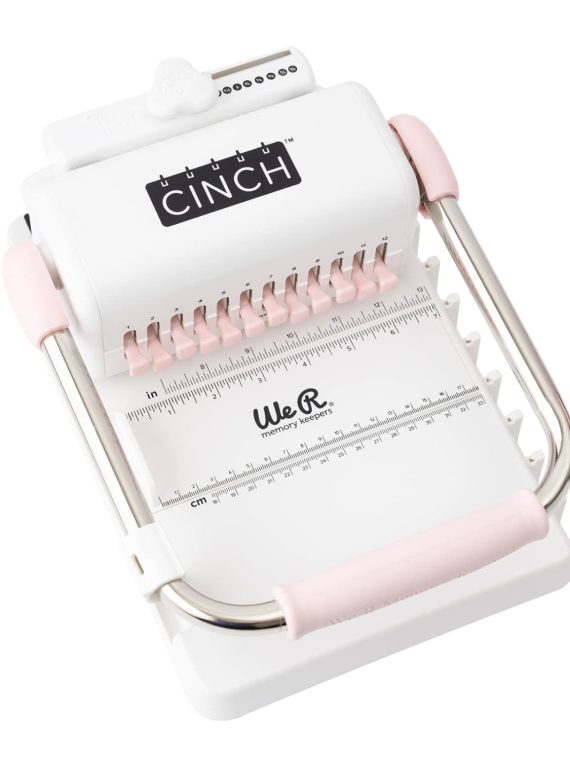 2026 We R Memory Keepers  Cinch Book Binding Machine 2  Pink/White  Easy to Use Design with Slide Ruler  Compatible with Wire or Spiral Coils  Make Professional Books  Notebooks  Calendars and More