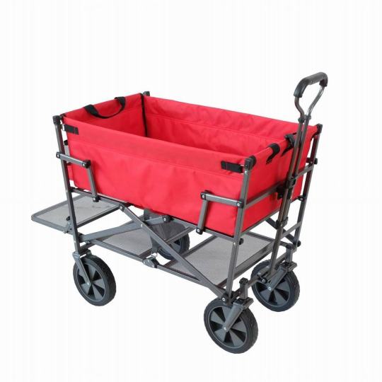 2026 Mac Sports Heavy Duty Steel Double Decker Collapsible Yard Wagon, Red