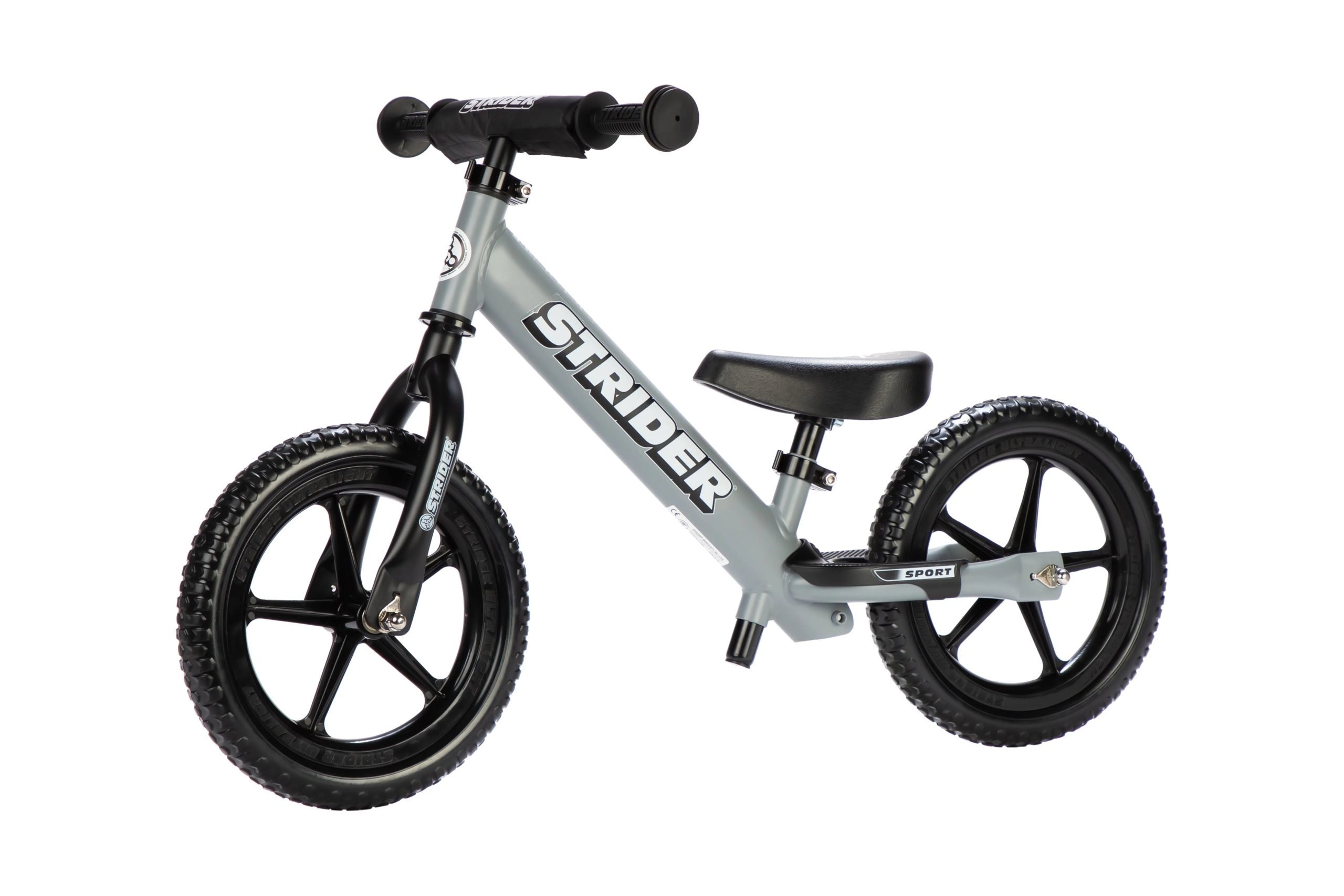 2026 Strider – 12 Sport Balance Bike, Ages 18 Months to 5 Years – Matte Gray