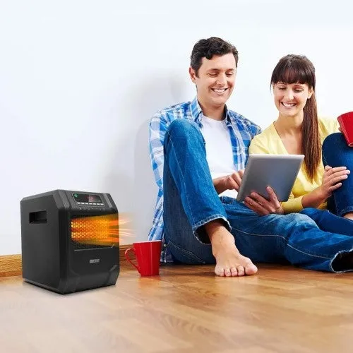 LIFE SMART 6 Quartz Elements Infrared Space Heater with LED Digital Display Screen, Fast Heating with Remote Control and Timer, Thermostat control system with Tip-Over and Overheat Protection for Home