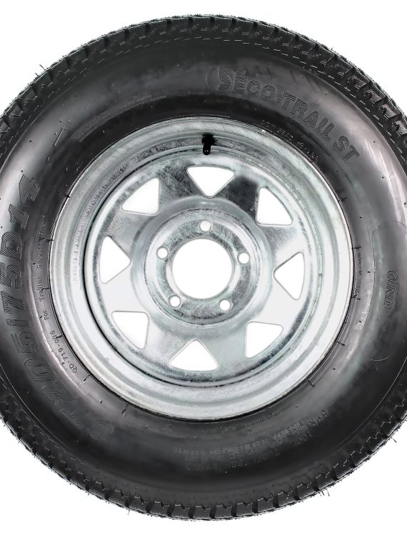 2026 Trailer Tire On Rim ST205/75D14 2057514 F78-14 5 Lug Wheel Spoke Galvanized