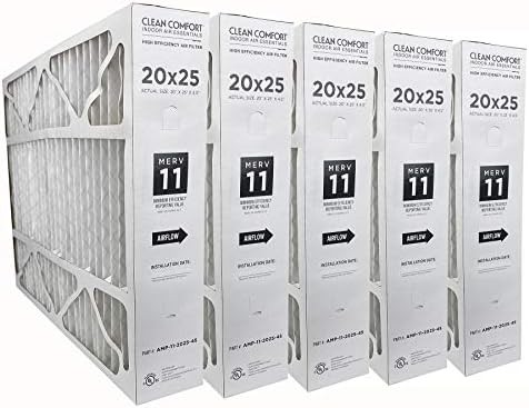 2026 Clean Comfort AMP-11-2026-45 (5-Pack) – 20′′ x 25′′ x 4.5′′ Media Air Filter  MERV 11
