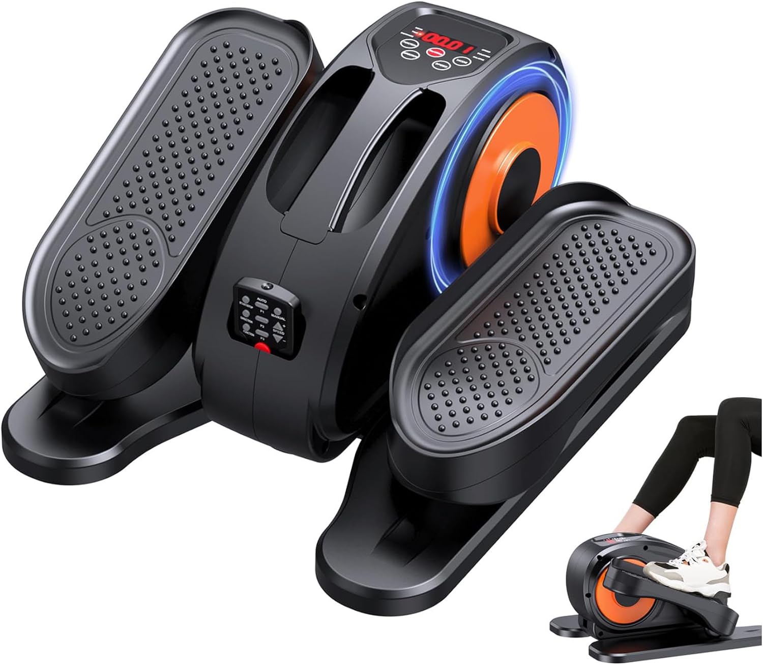 2026 Under Desk Elliptical  Electric Seated Pedal Exerciser  Quiet & Compact Mini Ellipse Leg Exerciser with Display Monitor  Remote Control and 12 Adjustable Speeds  Elliptical Machine for Home