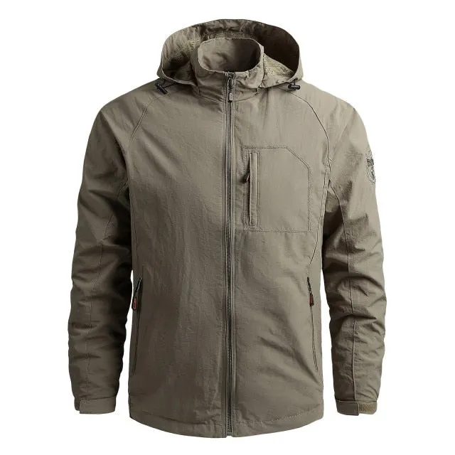 Jacket Men Waterproof Hooded Outdoor Hiking Jackets Windbreaker Coat Men 2021 Autumn New Casual Jacket Tactics Military Jackets