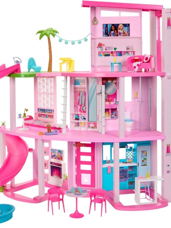 2026 Barbie DreamHouse  Doll House Playset with 75+ Pieces Including Toy Furniture & 3-Story Pool Slide  Pet Elevator & Puppy Play Areas