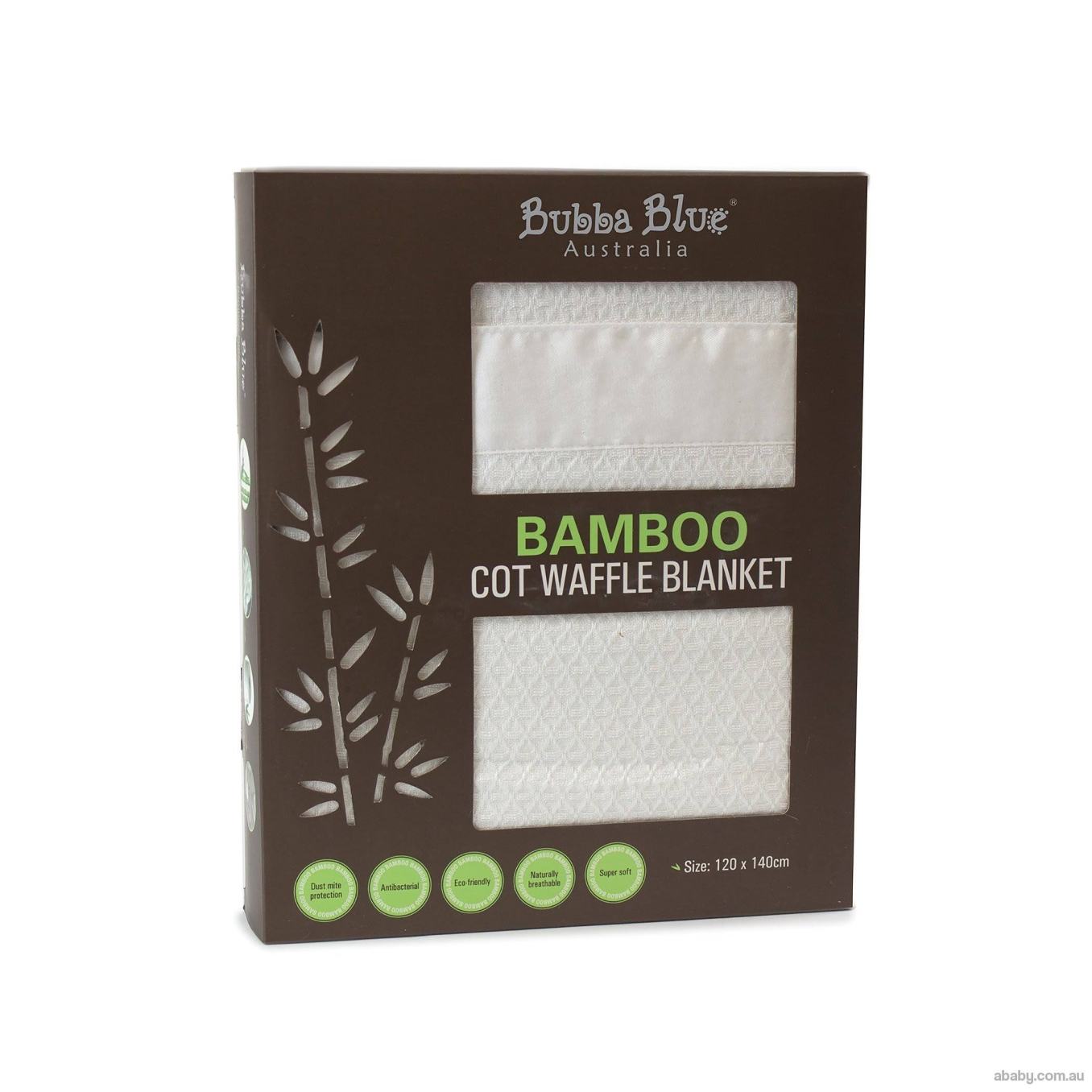 Bubba Blue Bamboo Cot Waffle Blanket - White