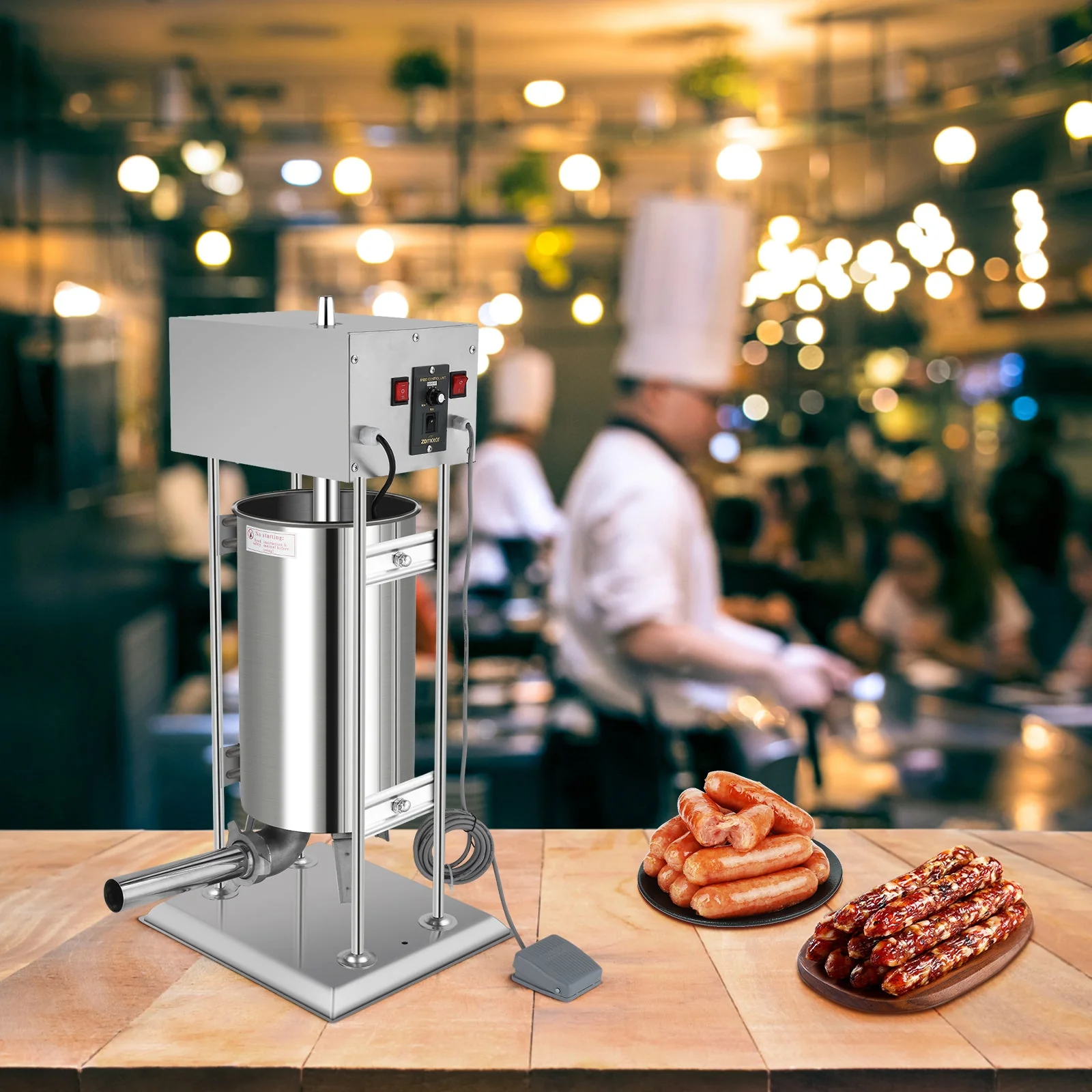 24 lb. Electric Sausage Stuffer Maker with 5 Stuffing Tubes