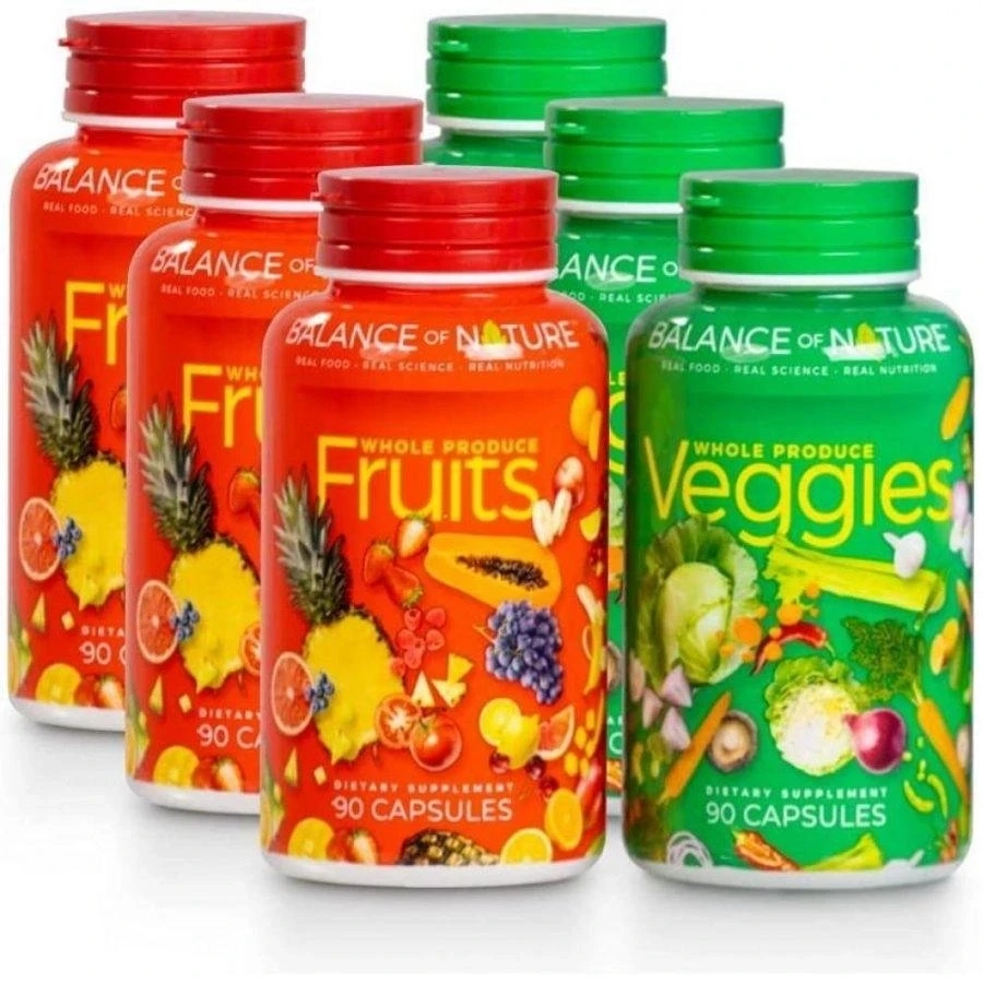 Balance Of Nature Fruit and Vegetable Supplements – 90 Fruits and 90 Veggies Capsules (3-Sets)