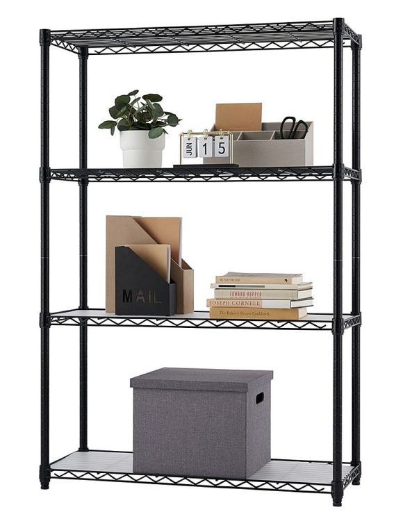 2026 TRINITY 4-Tier | 36x14x54 | Commercial Wire Shelving | NSF | w/ Liners | – Black