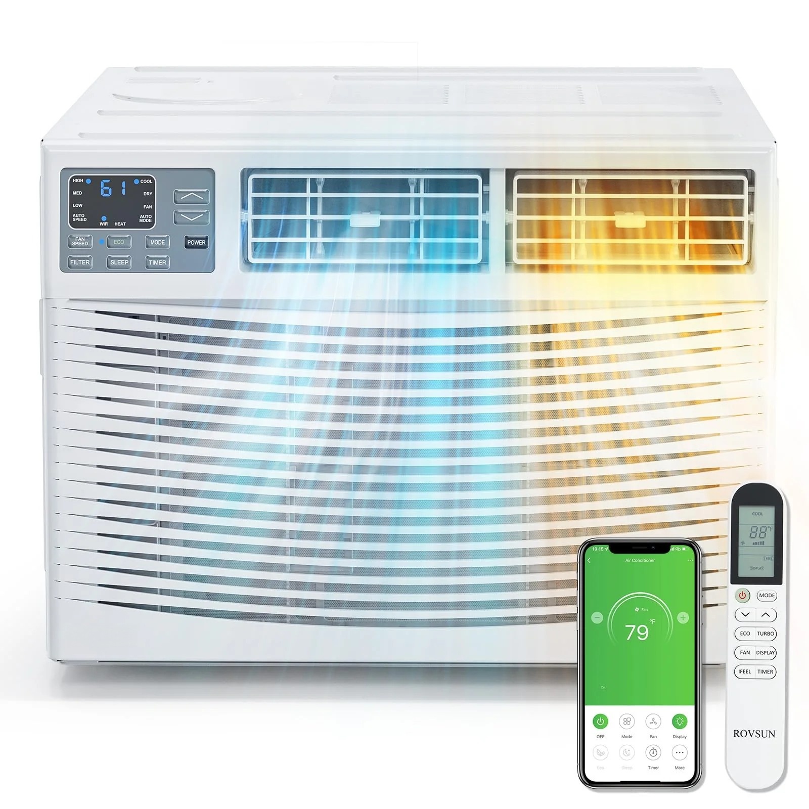 8,000 BTU 115V Window Air Conditioner with Heat & Wifi/APP & Install Kit