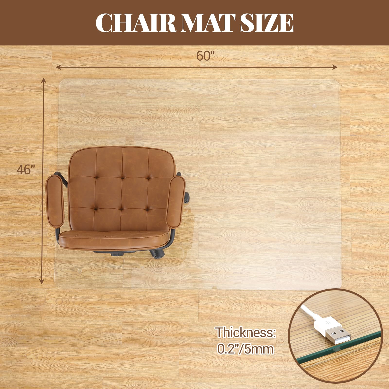 Garvee Tempered Glass Floor Mat, 46