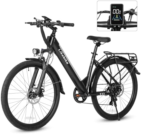 2026 Seeker S 26′′ Electric Bike for Adults  UL 2849 Certified  Step Through Electric Bicycle with 350W Motor  36V 9Ah Removable Battery  20MPH E-Bikes with 7-Speed & Front Suspension