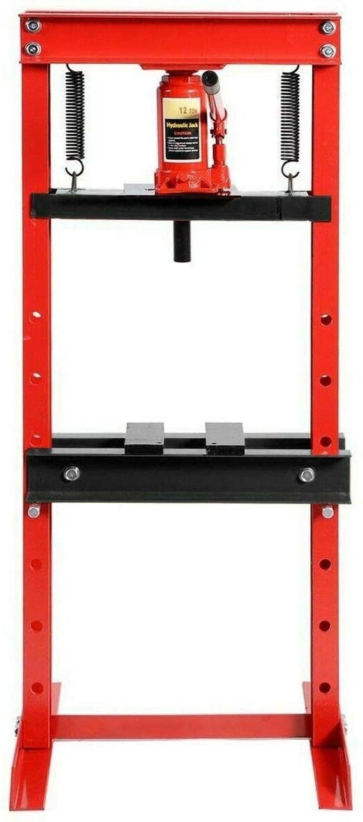 2026 12 Ton Hydraulic Floor Shop Press H-Frame w/Heavy Duty Steel Plates