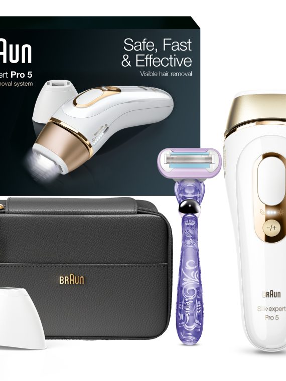 2026 Braun – Pro5 PL5147 IPL Hair Removal Kit for Men & Women – White-Gold