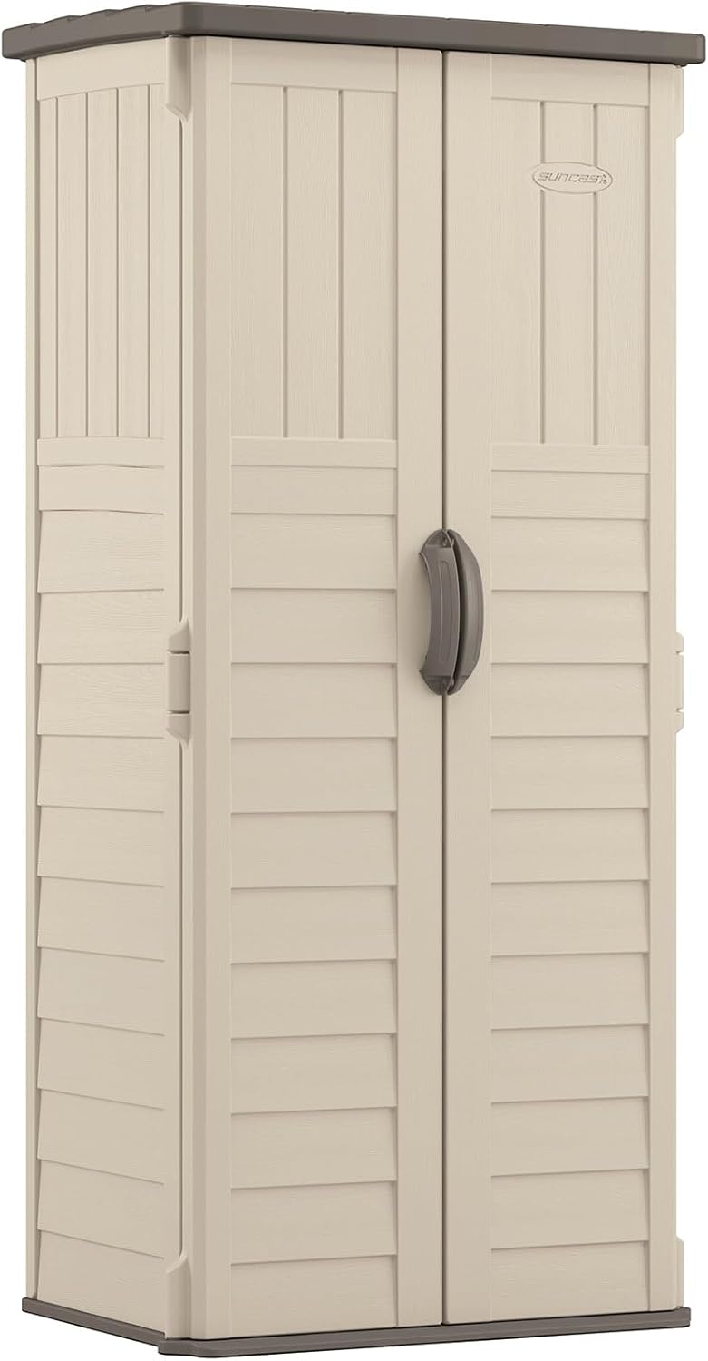 2026 Suncast BMS1250 Vertical Shed with Floor – Vanilla
