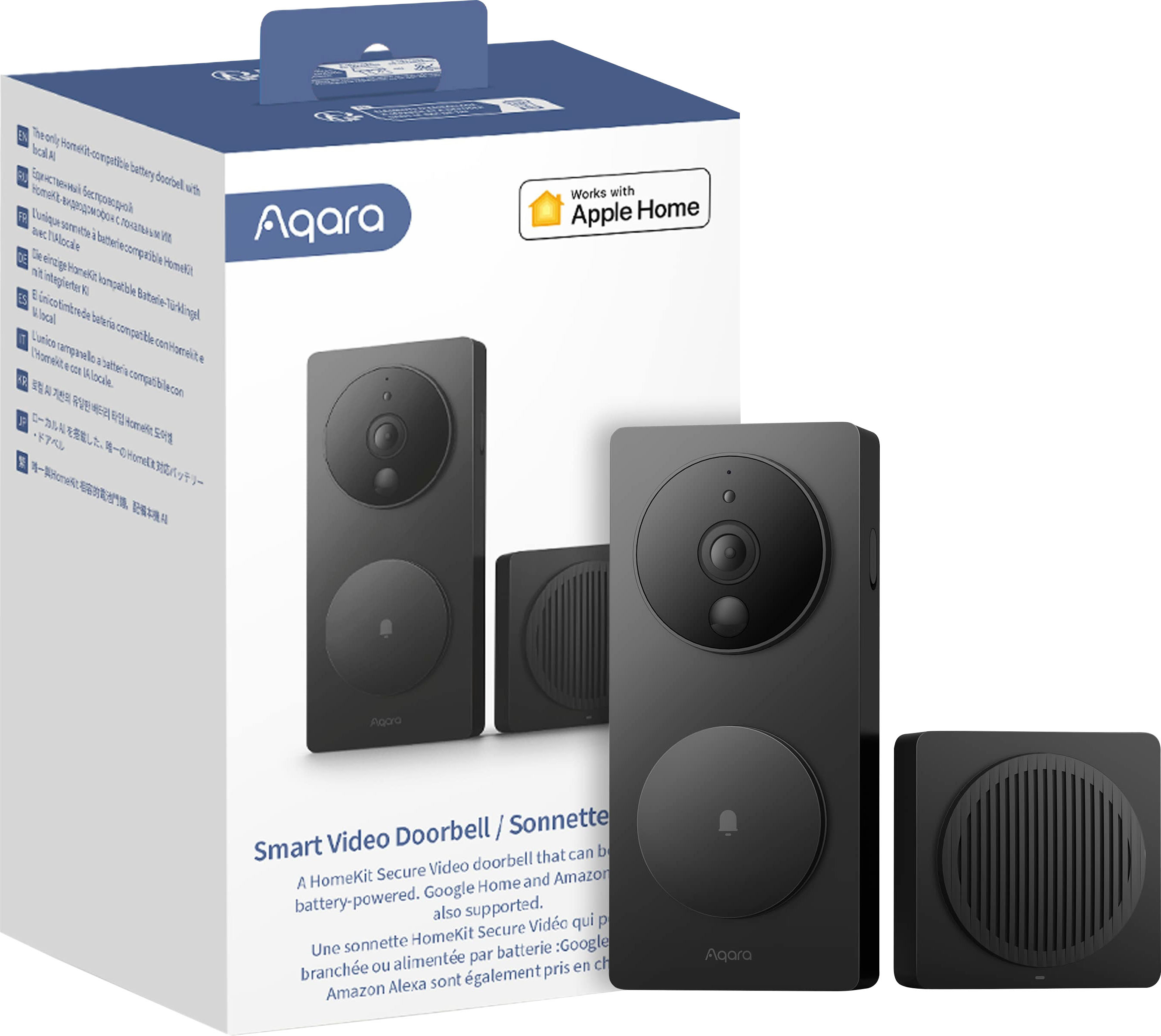 2026 Aqara G4 Smart Video Doorbell -Battery Powered HomeKit Secure Doorbell Camera, Local Face Recognition & Automations – Black