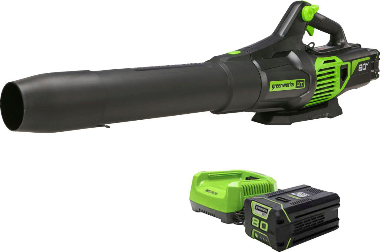 2026 Greenworks – Refurbished 80V 730 CFM 170 MPH Cordless Handheld Blower (1 x 2.5 Ah Battery and Charger included) – Green