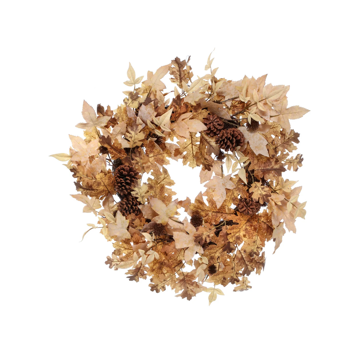 Maple Leaf And Pine Cone Autumn Wreath, 24
